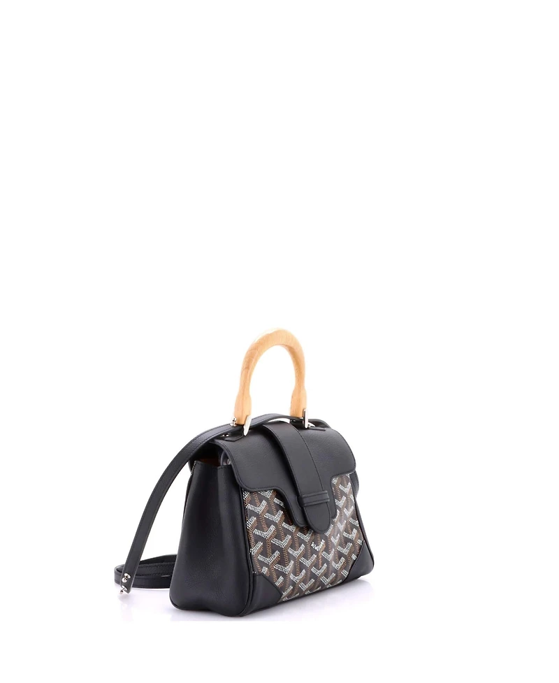 Pre-Owned Goyard Mini Saigon Top Handle Bag Coated Canvas with Leather