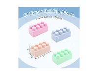 Slickblue Educational Building Blocks Toy Set for Toddlers, 64 Pieces