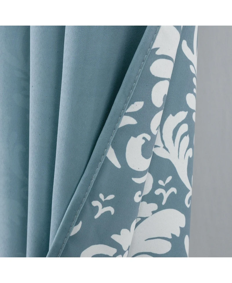 Olivia Gray 100% Polyester 190 Gsm Cressida Reversible Blackout Grommet Curtain Panel