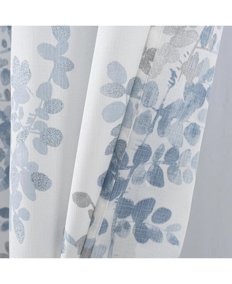 Olivia Gray 100% Polyester 140 Gsm Aiden Printed Textured Grommet Curtain Panel