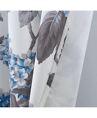 Olivia Gray 100% Polyester 200 Gsm Hydrangea Printed Blackout Grommet Curtain Panel 54" x 84"