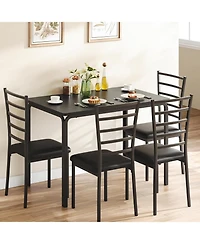 gaomon 5-Piece Dining Table Set for 4, Modern Rectangle Kitchen with Upholstered Chairs