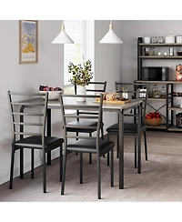 gaomon 5-Piece Dining Table Set for 4, Modern Rectangle Kitchen with Upholstered Chairs