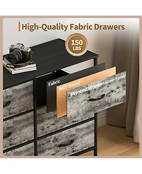 gaomon 70" Bedroom Dresser with 12 Fabric Drawers, Extra-Wide Storage Chest & Tv Stand for 65–80" TVs with Built-In Charging Station