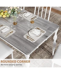 gaomon 71 Farmhouse Dining Table for 4–8, Rectangular Rustic Kitchen with Sturdy Metal Legs and 30mm Scratch Resistant Top