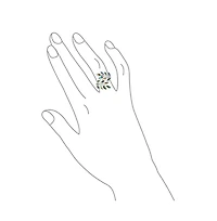 Bling Jewelry Rainbow Abalone Ivy Laurel Vine Leaf Bypass Full Finger Ring Sterling Silver