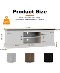 gaomon Farmhouse Tv Stand for 65 Inch TVs, Entertainment Center with Storage Cabinets, Modern Media Console Table