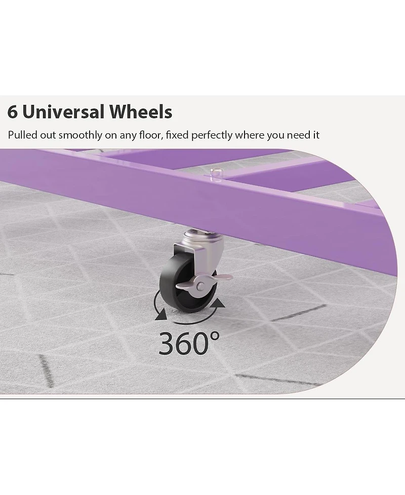 gaomon Daybed with Trundle, Metal Sofa Bed Frame with Steel Slat Support, Space-Saving Furniture for Living Room, Bedroom.