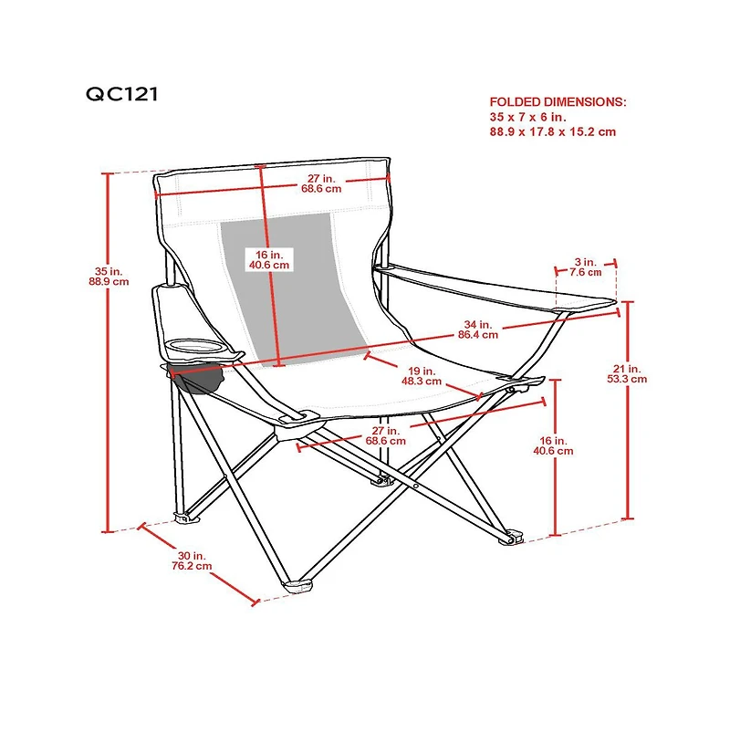 Camp & Go Life is Good Mesh Back Quad Chair