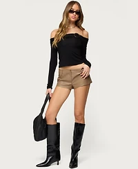 Edikted Women's Mazi Foldover Gathered Ring Top