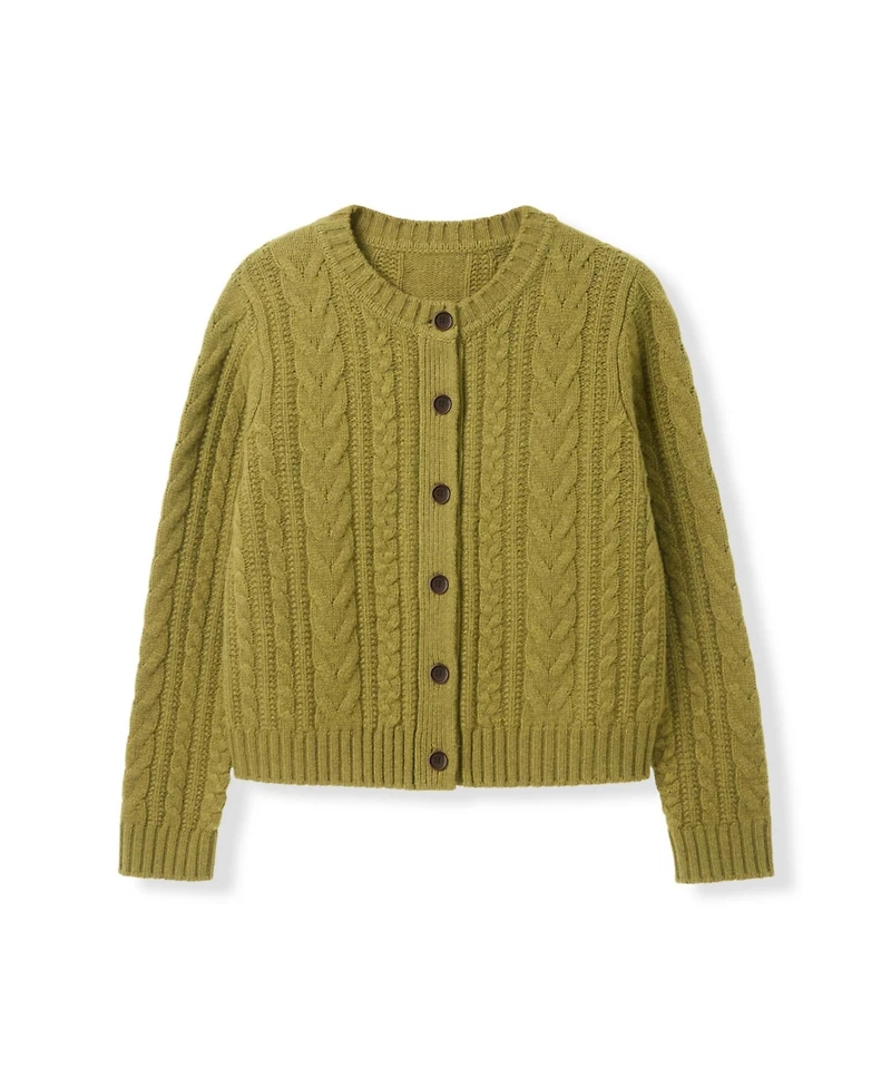 Celtic & Co. Women's Merino Wool Cable Knit Cardigan