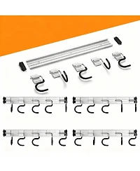 Yigii Aluminum Garden Tool Rack, Adjustable Hooks, Easy Install, Durable