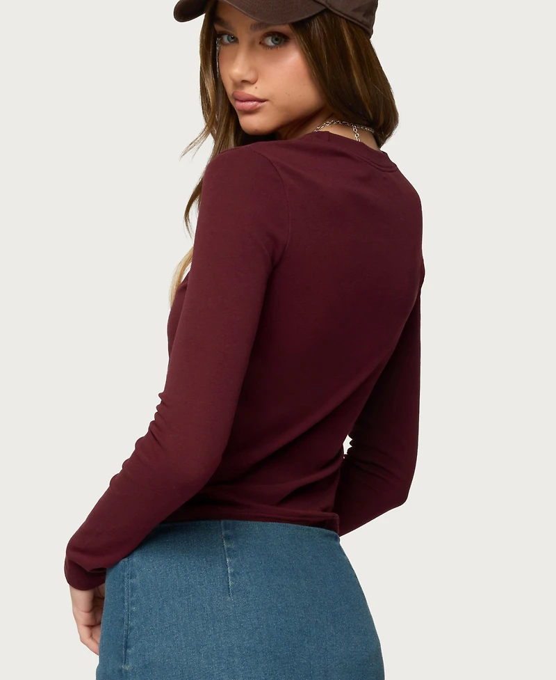 Edikted Womens 76 Long Sleeve T Shirt