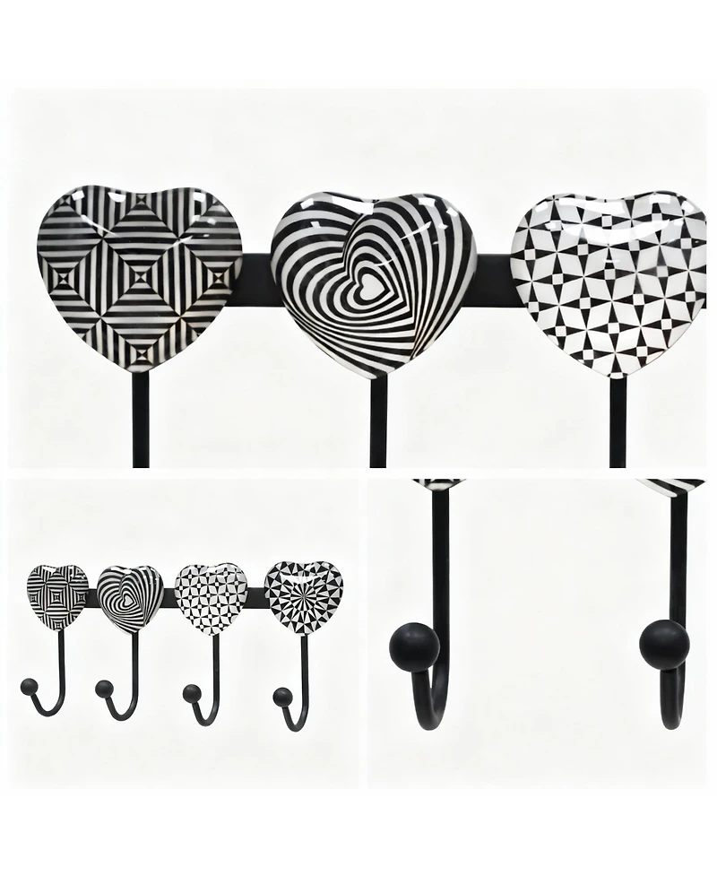 Yigii Wall Mounted Metal Coat Rack with 4 Hooks for Entryway, Bathroom, Kitchen