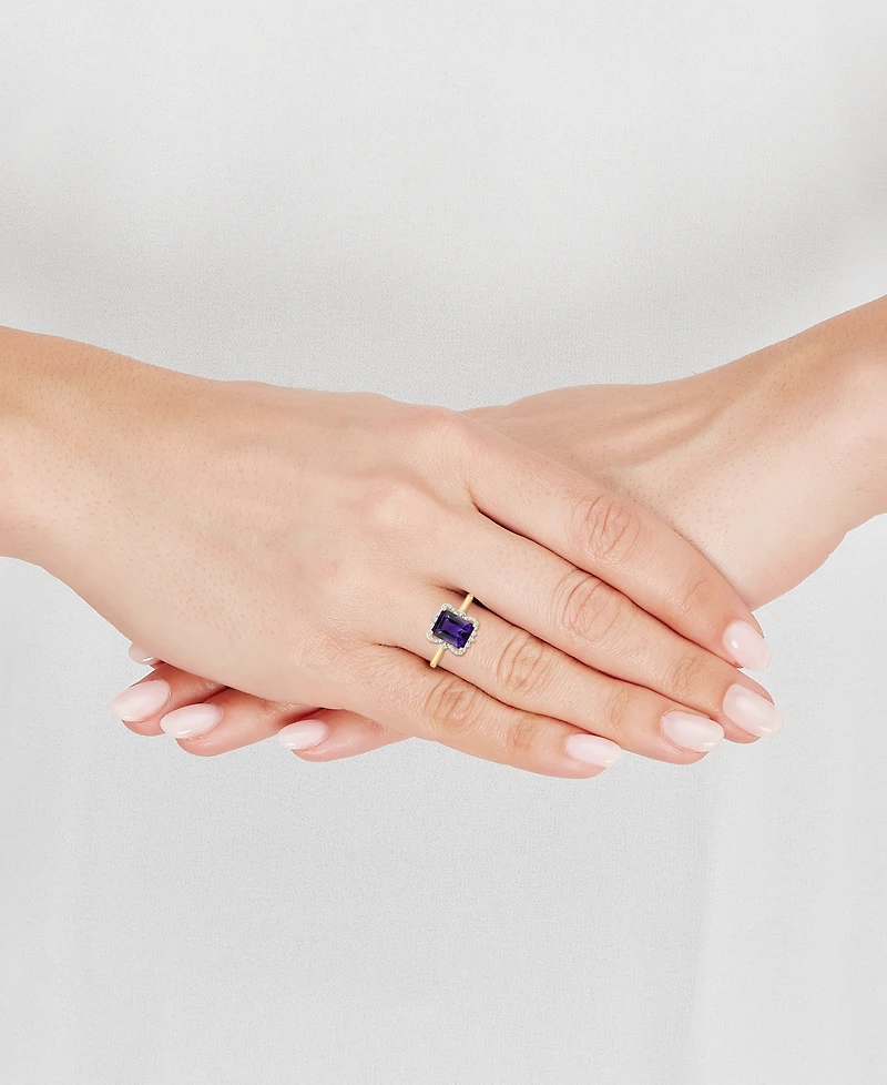 Macy's Swiss Blue Topaz (2-3/4 ct. t.w.) and Diamond Ring 14k Yellow Gold (also available Amethyst Onyx)