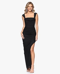 Betsy & Adam Women's Square Neck Ball Gown