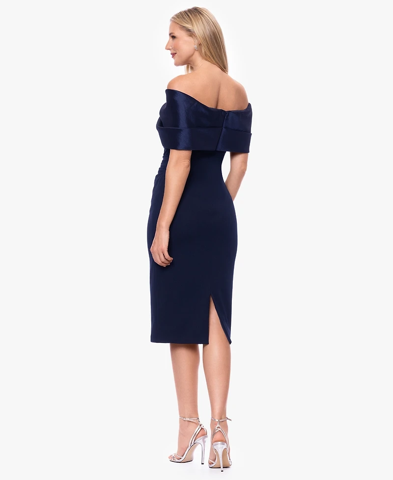Betsy & Adam Women's Off-The-Shoulder Midi Dress