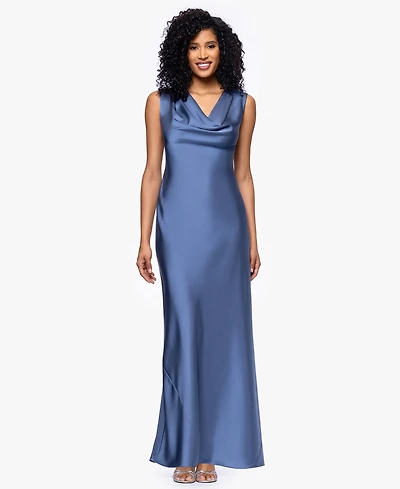 Betsy & Adam Women's Cowl Neck Ball Gown