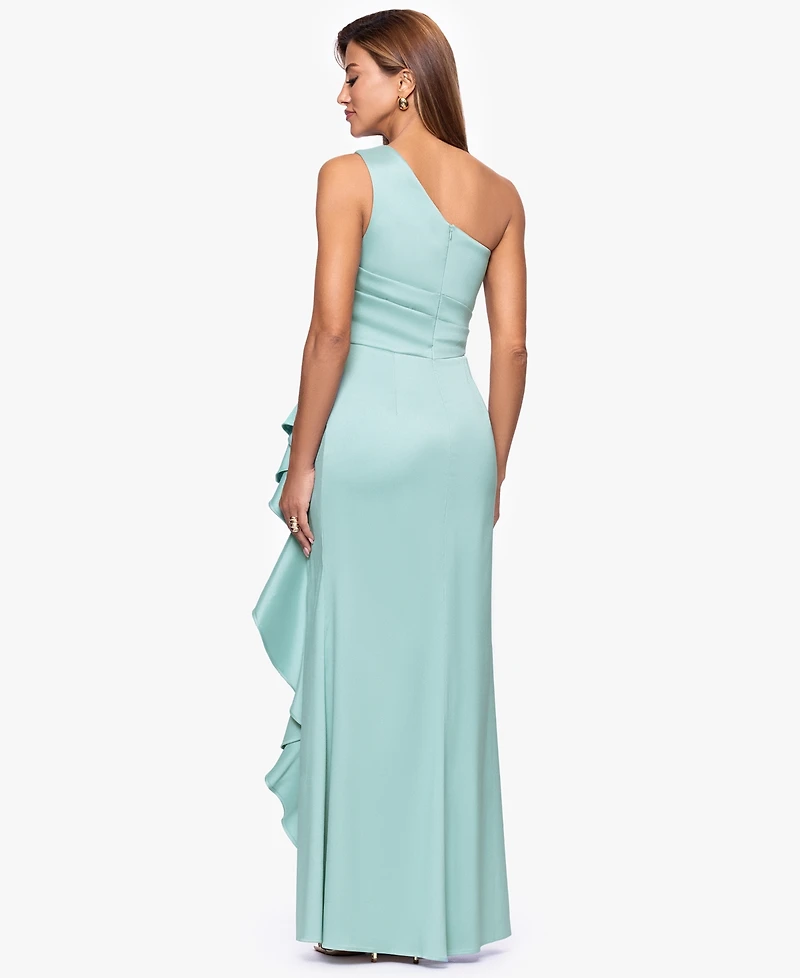 Xscape Petite One-Shoulder Ball Gown