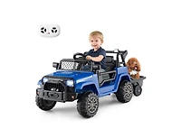 Slickblue 12V Kids Ride-On Utv with Detachable Trailer, Battery Powered