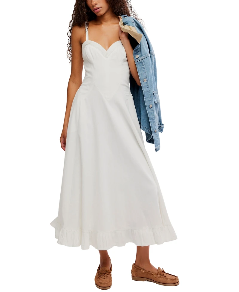 Free People Women's Another Season Sweetheart Neck Midi Dress