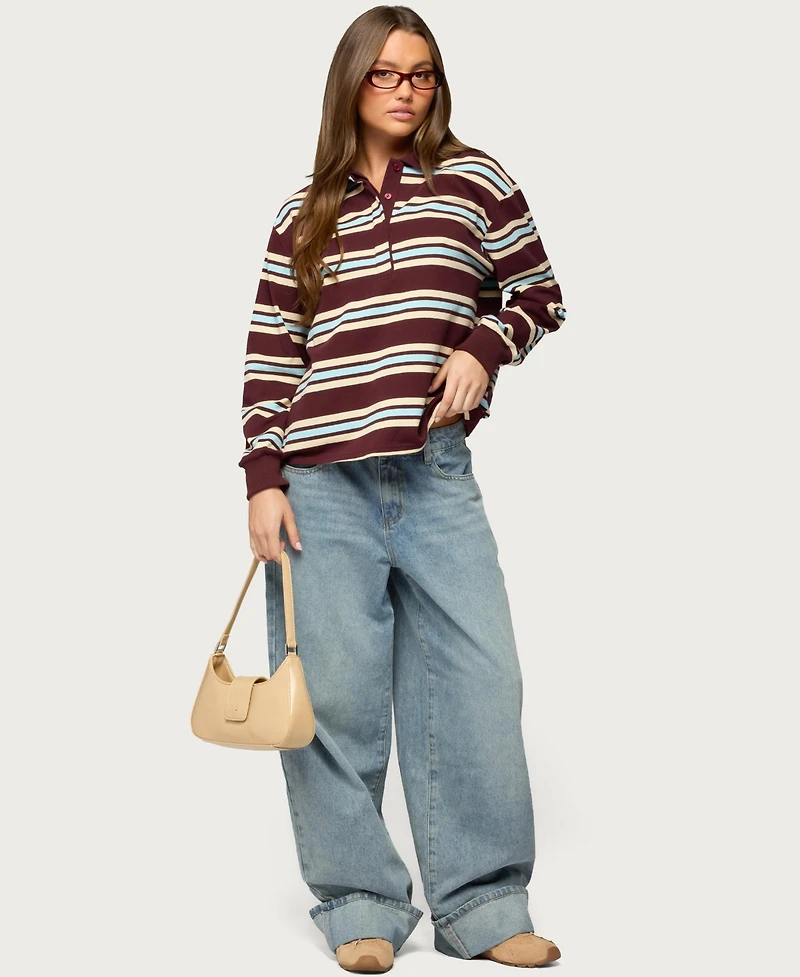 Edikted Women's Renya Striped Rugby Shirt