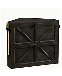 Yigii Double-Tier Rustic Bread Box for Kitchen, Corner Fit, Large Capacity