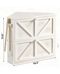 Yigii Double-Tier Rustic Bread Box for Kitchen, Corner Fit, Large Capacity