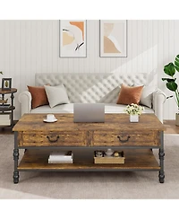 gaomon 41" Coffee Table with 2 Storage Drawers