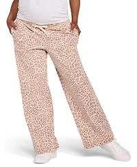 Motherhood Maternity Women's Under the Belly Tie Waist Denim Wide Leg Pant