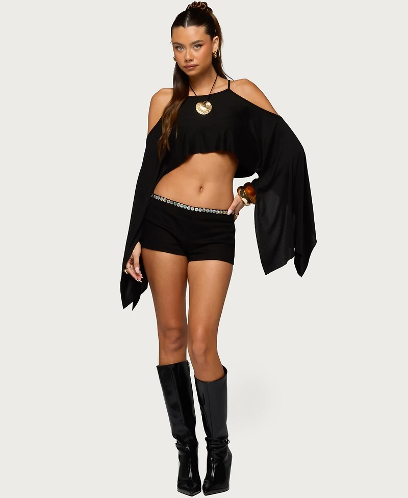 Edikted Women's Marea Iridescent Button Shorts