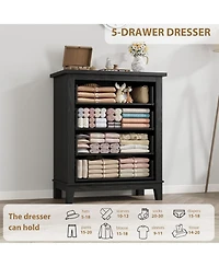 gaomon 4 Dresser for Bedroom, 34.8" Tall Vertical Drawer with Large Storage, Freestanding Wooden Closet Chest Living Room