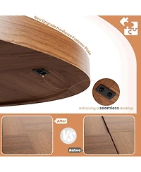 gaomon 47" Round Dining Table for 4-6 People