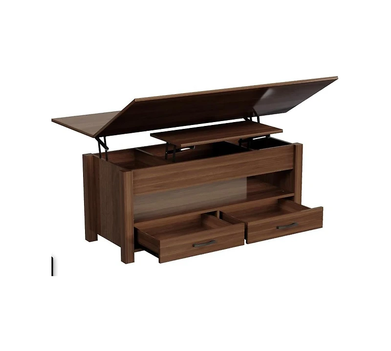 gaomon 40" Coffee Table Lift Top, Multi-Function Convertible with Drawers and Hidden Compartment, Converts to Dining for Living