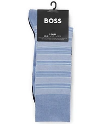 Hugo Boss Men's Stripe Pattern Socks, 2-Pack