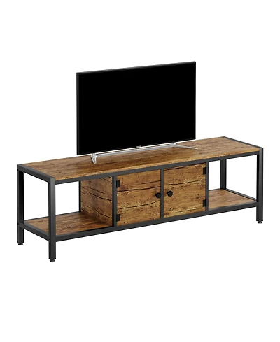 gaomon 58" Wooden Farmhouse Tv Stand for Bedroom, Fits 65" TVs, Cabinet with Open Storage Shelves