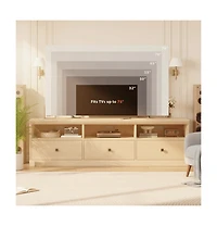 Gaomon Tv Console with Open Shelves & Storage Drawer, Multipurpose Media Unit