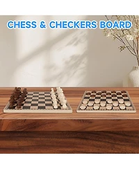 Gse Games & Sports Expert Premium 3-in-1 Carbon Fiber Folding Chess, Checkers & Backgammon Set by Gse