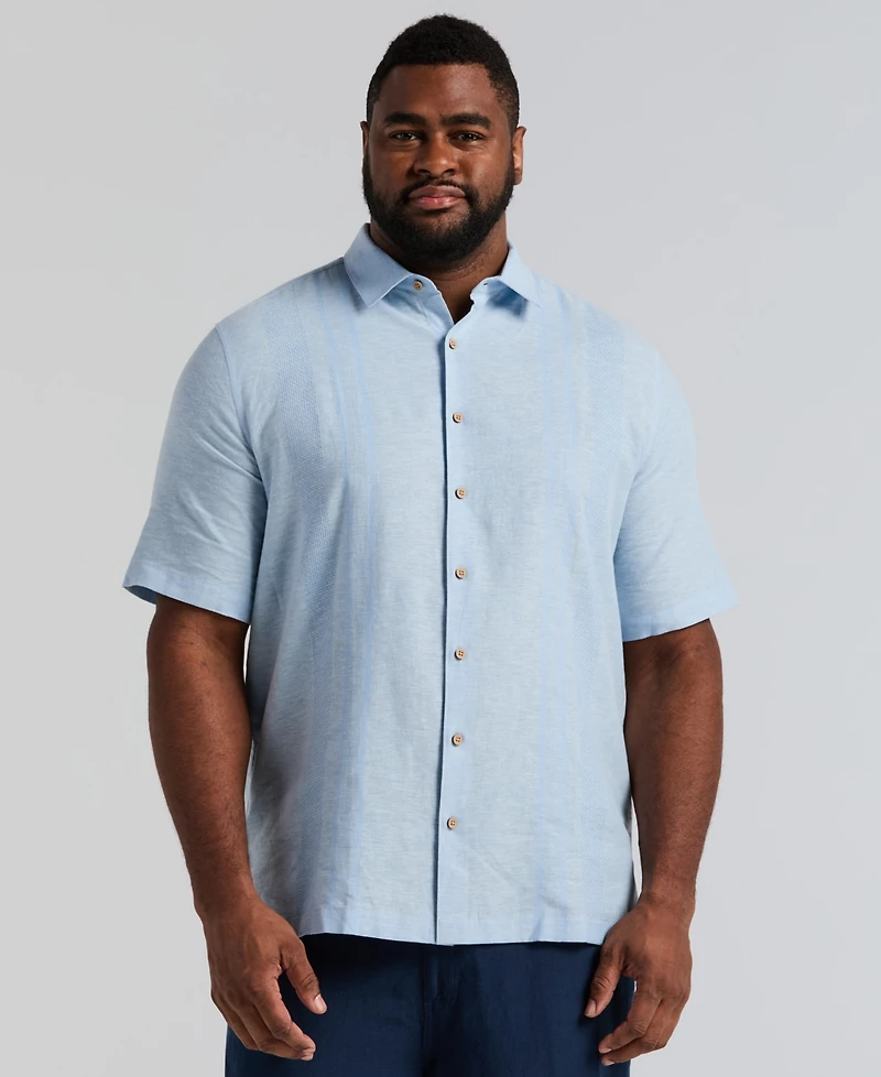 Cubavera Men's Big & Tall Short-Sleeve Panel Shirt