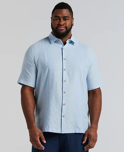 Cubavera Men's Big & Tall Short-Sleeve Panel Shirt