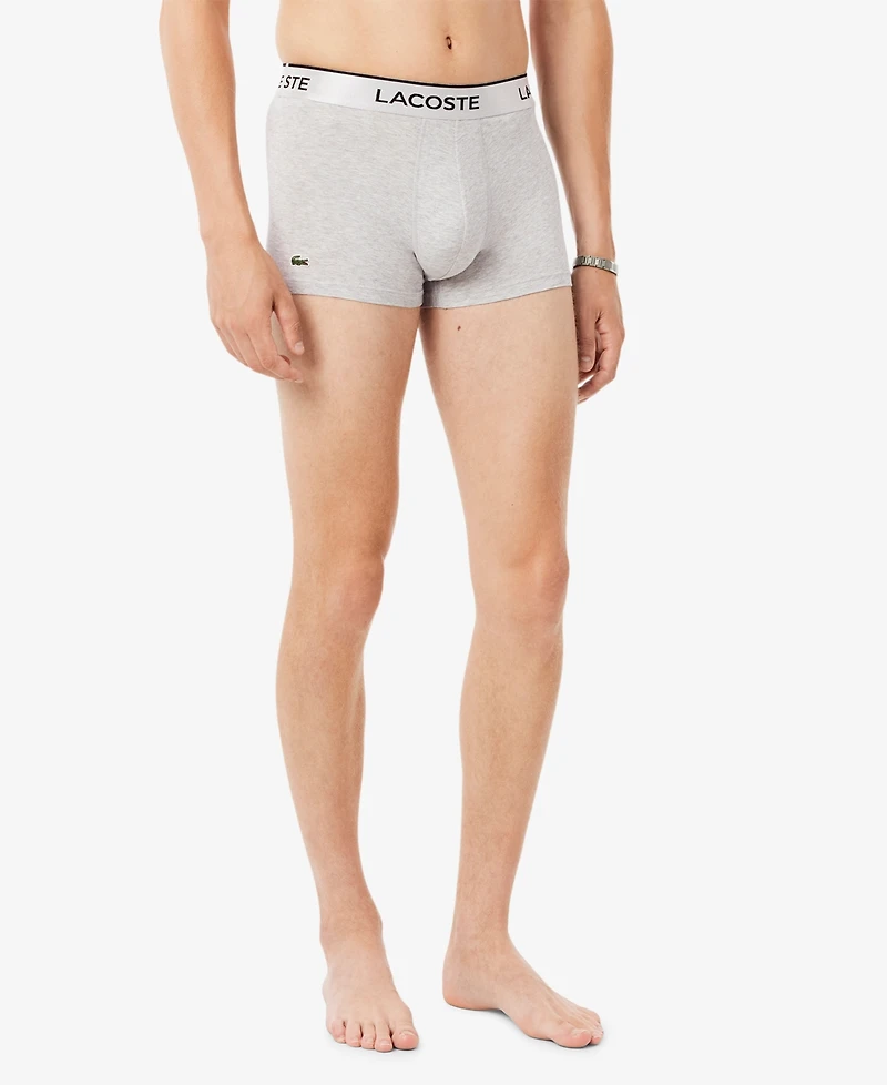 Lacoste Men's Regular-Fit Metallic Waistband Boxer Briefs, 3-Pack
