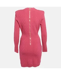 Draft - Pre-Owned Balmain Women's Jacquard Knit Button Detail Mini Dress