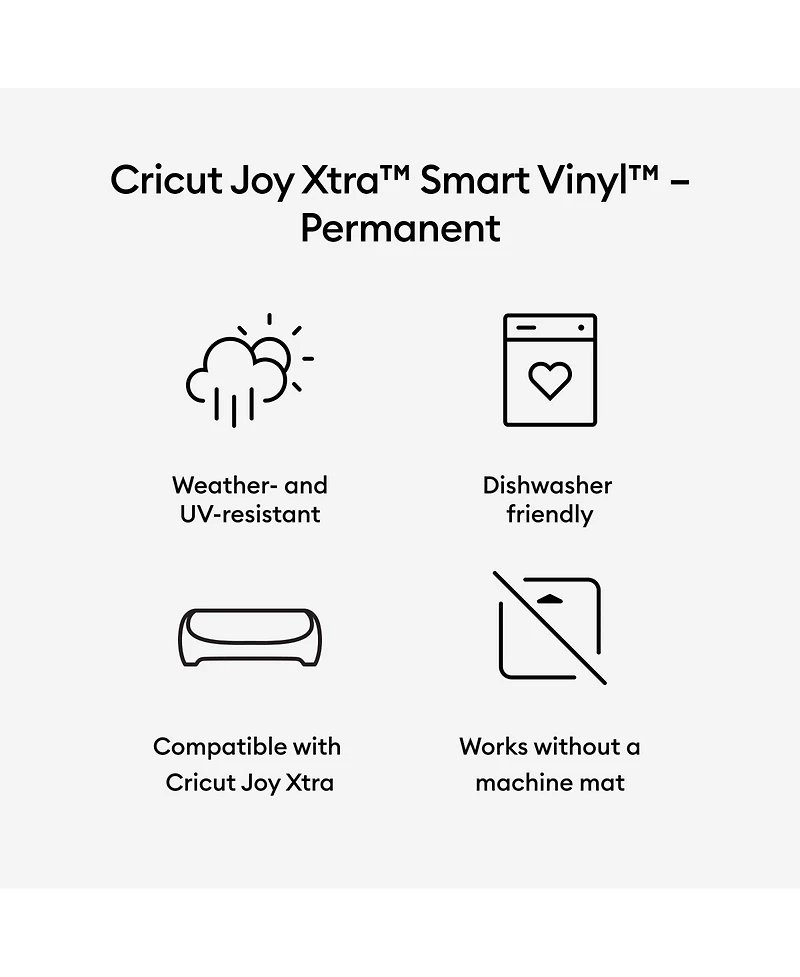 Cricut Joy Xtra Permanent Smart Value Vinyl - 9.5 x 6 ft