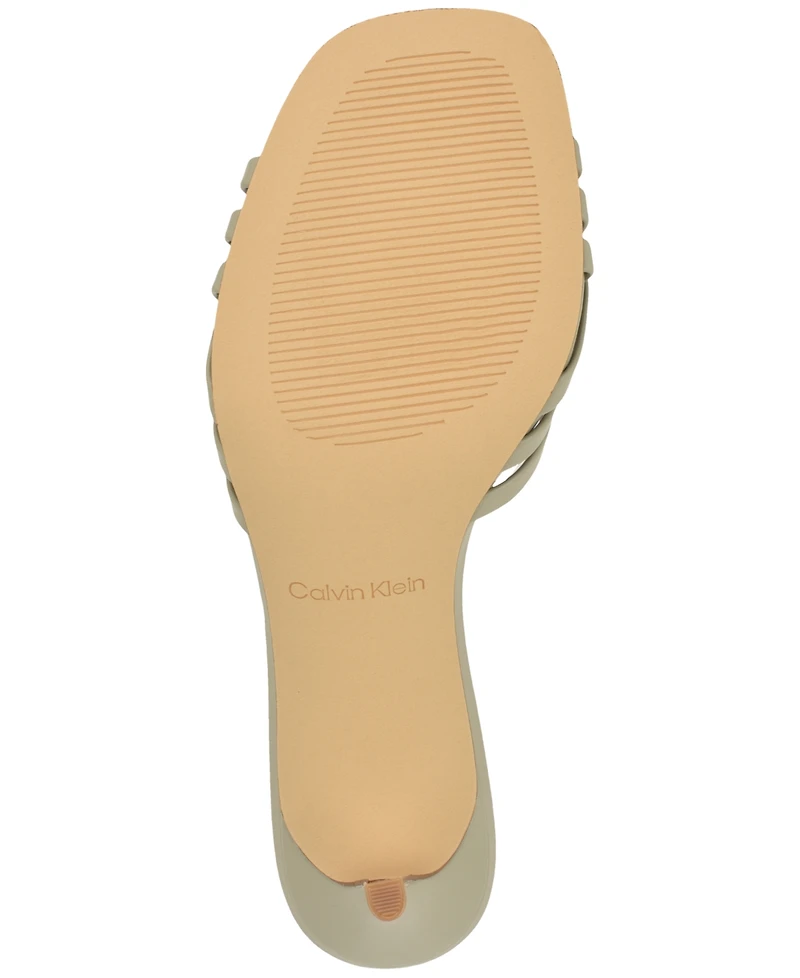 Calvin Klein Women's Wendine Woven Kitten Heel Dress Sandals