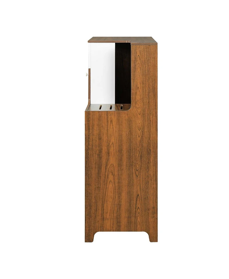 Aostirmotor Modern 2-in-1 Cat Furniture: Litter Box Cabinet & Cat House Side Table with Storage