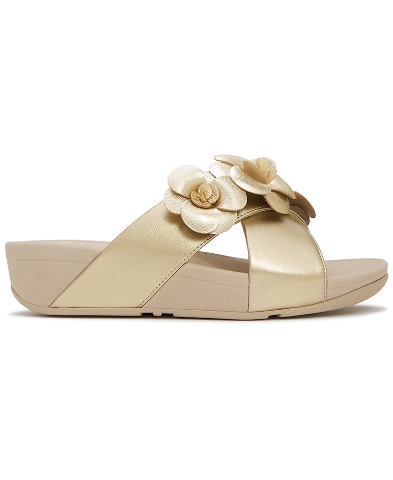 FitFlop Women's Lulu Flower Cross Slip-On Slides