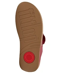 FitFlop Women's Lulu Flower Toe Post Slip-On Sandals