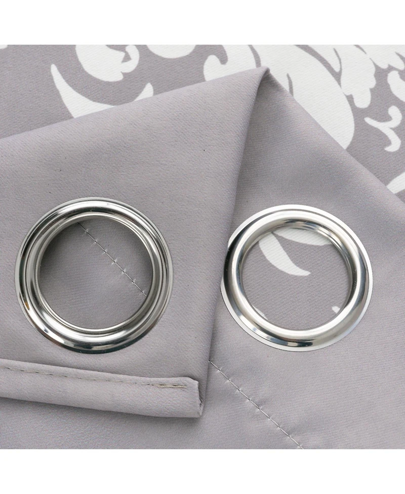 Olivia Gray 100% Polyester 190 Gsm Cressida Reversible Blackout Grommet Curtain Panel 54" x 90" Grey