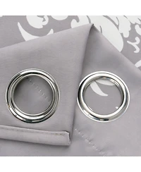 Olivia Gray 100% Polyester 190 Gsm Cressida Reversible Blackout Grommet Curtain Panel 54" x 90" Grey