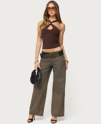 Edikted Women's Dariah Twisted Crisscross Cutout Top